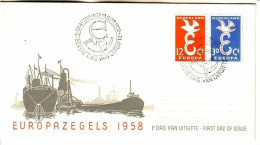 NIEDERLANDE MI-NR. 718-719 FDC EUROPA CEPT 1958 TAUBE - 1958