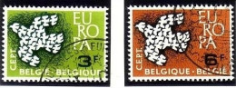 BELGIEN MI-NR. 1253-1254 O EUROPA 1961 - TAUBE - 1961