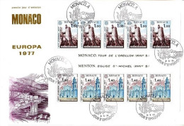 MONACO BLOCK 11 FDC EUROPA 1977 - ORELLON-TURM ST.-MICHAELS-KIRCHE - 1977