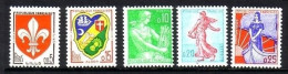 FRANKREICH MI-NR. 1274-1278 POSTFRISCH(MINT) FREIMARKEN 1960 WAPPEN BÄUERIN SÄERIN - Stamps