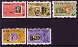 GUERNSEY MI-NR. 487-491 POSTFRISCH(MINT) 150 JAHRE BRIEFMARKEN 1990 MARKE AUF MARKE - Guernesey