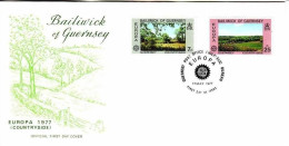 GUERNSEY MI-NR. 147-148 FDC EUROPA 1977 - LANDSCHAFTEN - 1977