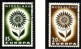 NIEDERLANDE MI-NR. 827-828 GESTEMPELT(USED) EUROPA 1964 STILISIERTE BLUME - 1964