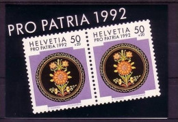 SCHWEIZ MH 0-92 GESTEMPELT(USED) PRO PATRIA 1992 GESCHIRRPLATTE - Markenheftchen