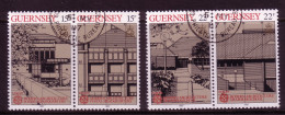 GUERNSEY MI-NR. 389-392 O EUROPA 1987 MODERNE ARCHITEKTUR - Guernesey