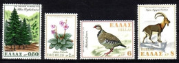 GRIECHENLAND MI-NR. 1049-1052 POSTFRISCH MITLÄUFER 1970 NATURSCHUTZJAHR TANNE STEINHUHN WILDZIEGE - Unused Stamps