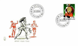 LUXEMBOURG MI-NR. 1011 FDC SPORT FÜR JEDERMANN 1980 GOLF TENNIS FUSSBALL - Golf