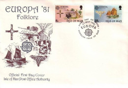 ISLE OF MAN MI-NR. 187-188 FDC CEPT 1981 FOLKLORE - 1981