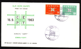 TÜRKEI MI-NR. 1888-1889 FDC EUROPA 1963 - FDC