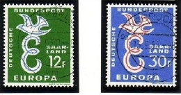 SAARLAND MI-NR. 439-440 GESTEMPELT(USED) EUROPA 1958 - 1958
