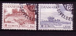 DÄNEMARK MI-NR. 639-640 O EUROPA 1977 - LANDSCHAFTEN - 1977