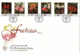 ISLE OF MAN MI-NR. 375-380 FDC FUCHSIEN 1988 - Isola Di Man