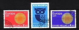 GRIECHENLAND MI-NR. 1040-1042 GESTEMPELT(USED) EUROPA 1970 SONNENSYMBOL - 1970