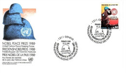 UNO GENF MI-NR. 175 FDC FRIEDENSNOBELPREIS FÜR FRIEDENSTRUPPEN 1988 - FDC