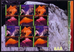 UNO WIEN MI-NR 363-366 GESTEMPELT(USED) KLEINBOGEN JAHR DER BERGE 2002 MOUNT EVEREST RAKAPOSHI - Blocks & Sheetlets