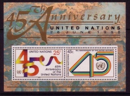 UNO NEW YORK BLOCK 11 POSTFRISCH(MINT) 45 JAHRE VEREINTE NATIONEN - Blocks & Kleinbögen