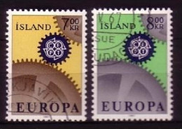 ISLAND MI-NR. 409-410 GESTEMPELT(USED) EUROPA 1967 ZAHNRÄDER - 1967