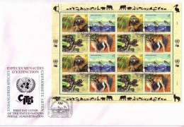 UNO WIEN MI-NR 287-290 KB FDC GEFÄHRDETE TIERE 1999 ORANG UTAN PELIKAN ANAKONDA KARAKAL - Sonstige & Ohne Zuordnung