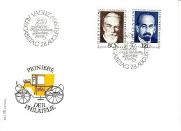 LIECHTENSTEIN MI-NR. 512-513 FDC PIONIERE DER PHILATELIE POSTKUTSCHE 1969 - FDC