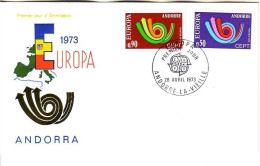 ANDORRA FRANZÖSISCH MI-NR. 247-248 FDC EUROPA 1973 POSTHORN - 1973