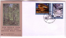 UNO NEW YORK MI-NR. 835-836 FDC UNSERE WELT 2000 - FDC