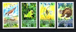 LIECHTENSTEIN MI-NR. 967-970 POSTFRISCH WWF 1989 FLUSSREGENPFEIFFER FROSCH LIBELLE ILTIS - Ranas