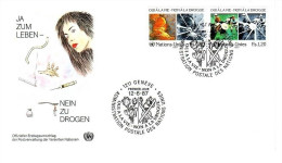 UNO GENF MI-NR. 156-157 FDC DROGENMISSBRAUCH - Other & Unclassified
