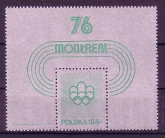 POLEN BLOCK 61 POSTFRISCH(MINT) OLYMPISCHE SOMMERSPIELE MONTREAL 1976 - Verano 1976: Montréal