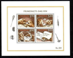 NORWEGEN BLOCK 15 POSTFRISCH(MINT) TAG DER BRIEFMARKE 1991 - BRIEFMARKENGRAVUR - Blocks & Sheetlets