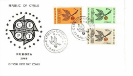 ZYPERN MI-NR. 258-260 FDC CEPT 1965 ZWEIG - 1965