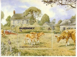 GUERNSEY BLOCK 9 POSTFRISCH(MINT) ACKER- Und GARTENBAU KÜHE 1992 - Guernsey