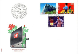 SCHWEIZ MI-NR. 911-913 FDC SCHWEIZER ALPEN KREUZBERGE BUCH ROSE WAPPEN - Rose