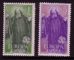 SPANIEN MI-NR. 1565-1566 POSTFRISCH(MINT) EUROPA 1965 HL. BENEDIKT - 1965