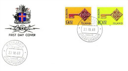 ISLAND MI-NR. 417-418 FDC CEPT 1968 SCHLÜSSEL - 1968