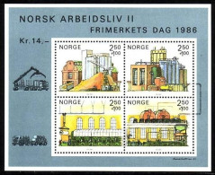 NORWEGEN BLOCK 6 POSTFRISCH(MINT) TAG DER BRIEFMARKE 1986 - PAPIERINDUSTRIE - Blocs-feuillets