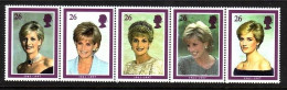 GROSSBRITANNIEN MI-NR. 1729-1733 ZD POSTFRISCH(MINT) TOD VON PRINZESSIN DIANA 1997 - Unused Stamps