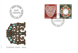 SCHWEIZ MI-NR. 1073-1074 FDC EUROPA 1976 - KUNSTHANDWERK TASCHENUHR - 1976