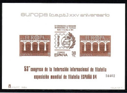 SPANIEN SONDERDRUCKBLOCK MIT MI-NR. 2633-2634 POSTFRISCH EUROPA 1984 ESPANA `84 - 1984