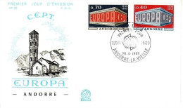 FRANZÖSISCH ANDORRA MI-NR. 214-215 FDC EUROPA 1969 - FDC