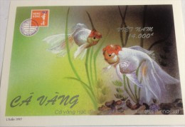 Vietnam Viet Nam MNH Imperf Souvenir Sheet 1997 : Goldfish / Fish (Ms747B) - Vietnam