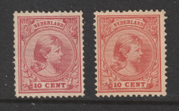 Netherlands A X 2 MH 10c From The 1892 Set Different Shades Or Colour - Nuovi