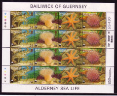 ALDERNEY MI-NR. 61-64 POSTFRISCH(MINT) KLEINBOGEN NATURSCHUTZ WWF - LANGUSTE - SEENELKE - SEESTERN - SEEIGEL - Alderney