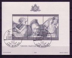 SAN MARINO BLOCK 8 GESTEMPELT(USED) TODESTAG VON VERGIL - Blocks & Sheetlets