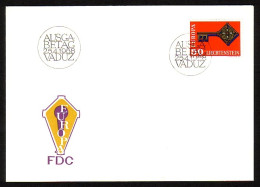 LIECHTENSTEIN MI-NR. 495 FDC EUROPA CEPT 1968 - KREUZBARTSCHLÜSSEL - FDC