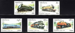 LAOS MI-NR. 1270-1274 POSTFRISCH(MINT) ESPAMER '91 - LOKOMOTIVEN - Laos