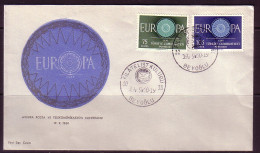 TÜRKEI MI-NR. 1774-1775 FDC EUROPA 1960 WAGENRAD - 1960