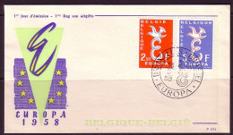 BELGIEN MI-NR. 1117-1118 FDC EUROPA 1958 - 1958