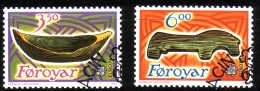 FÄRÖER MI-NR. 184-185 O EUROPA 1989 - KINDERSPIELE HOLZSCHIFF HOLZPFERD - 1989