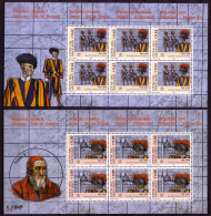 VATIKAN MI-NR. 1538-1539 POSTFRISCH(MINT) KLEINBOGENSATZ 500 JAHRE SCHWEIZERGARDE 2005 - Blocks & Sheetlets & Panes