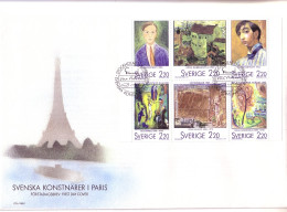 SCHWEDEN MI-NR. 1495-1500 FDC 1988 SCHWEDISCHE KÜNSTLER IN PARIS - GEMÄLDE - Modernos